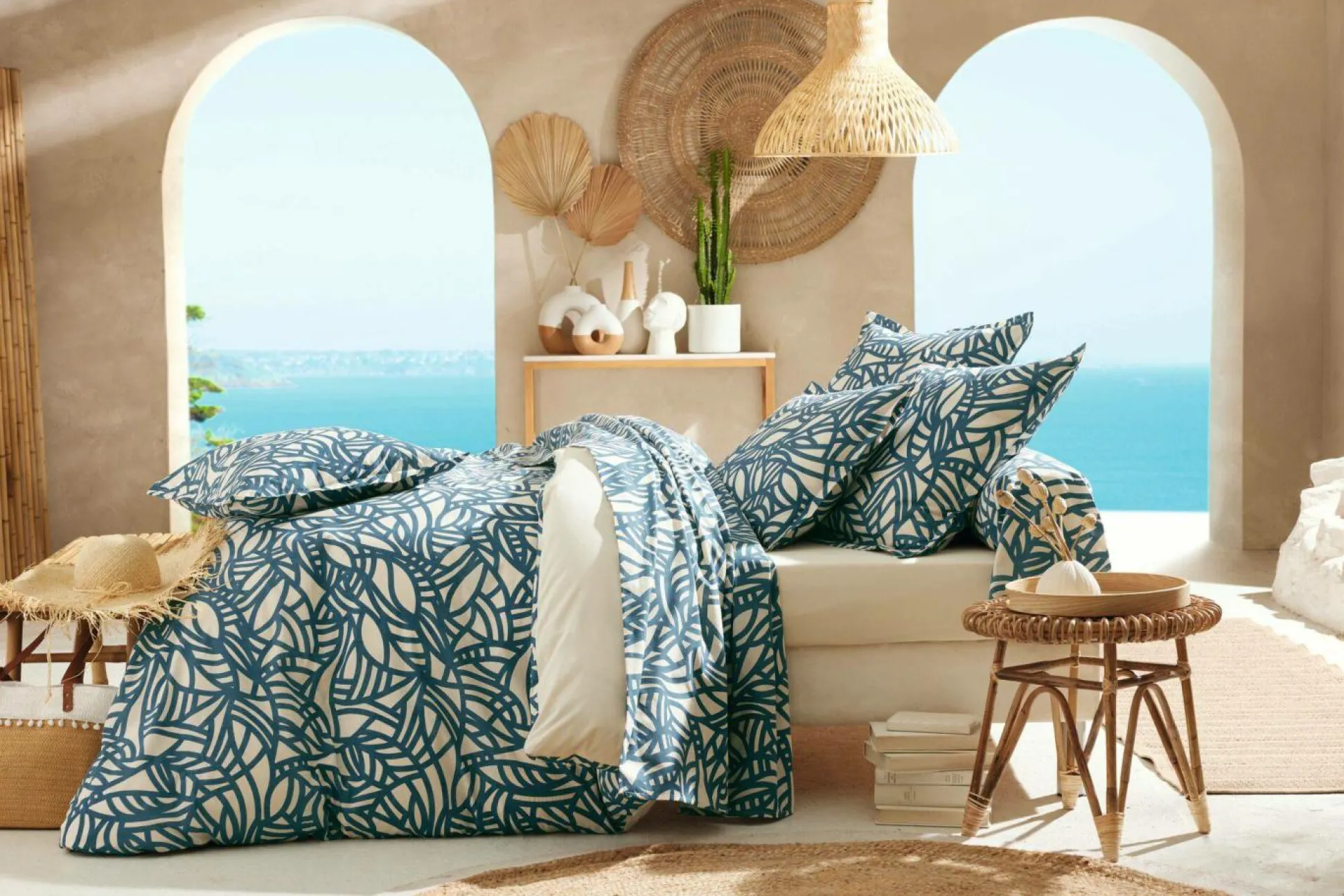 TRADILINGE Drap coton Séréna - Blue - 240 x 310 cm