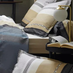 TRADILINGE Drap housse percale Marlow Acier - 160 x 200 cm