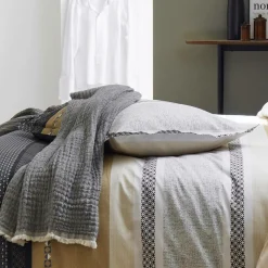 TRADILINGE Housse de couette percale Marlow Acier - 140 x 200 cm