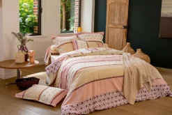 TRADILINGE Taie de traversin coton Inouk rose - Rose - 86 x 140 cm