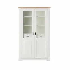 Vaisselier blanc et bois Apolline