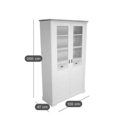 Vaisselier blanc et bois Apolline