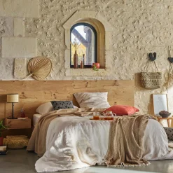 VENT DU SUD Drap housse lin lavé Salomé - Naturel - 90 x 190 cm