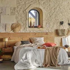 VENT DU SUD Housse de couette lin lavé Salomé - Blanc - 140 x 200 cm