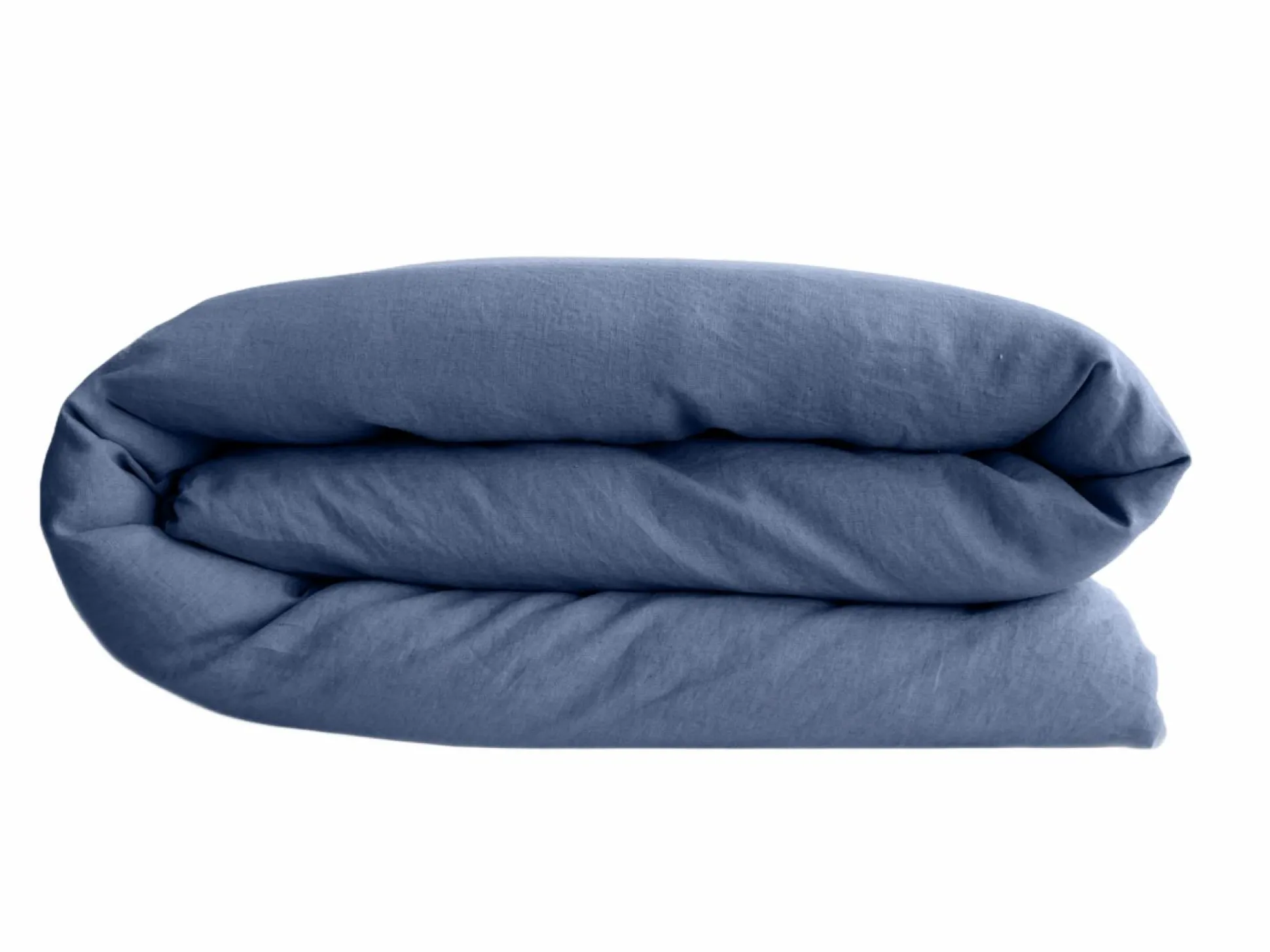 VENT DU SUD Housse de couette lin lavé Salomé - Bleu Indigo - 260 x 240 cm