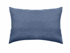 VENT DU SUD Taie d'oreiller lin lavé Salomé - Bleu Indigo - Taie d'oreiller 50 x 70 cm