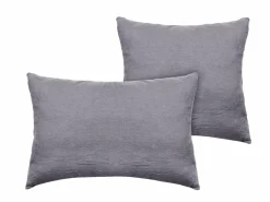 VENT DU SUD Taie lin lavé Salomé - Brume - Taie d'oreiller 50 x 70 cm