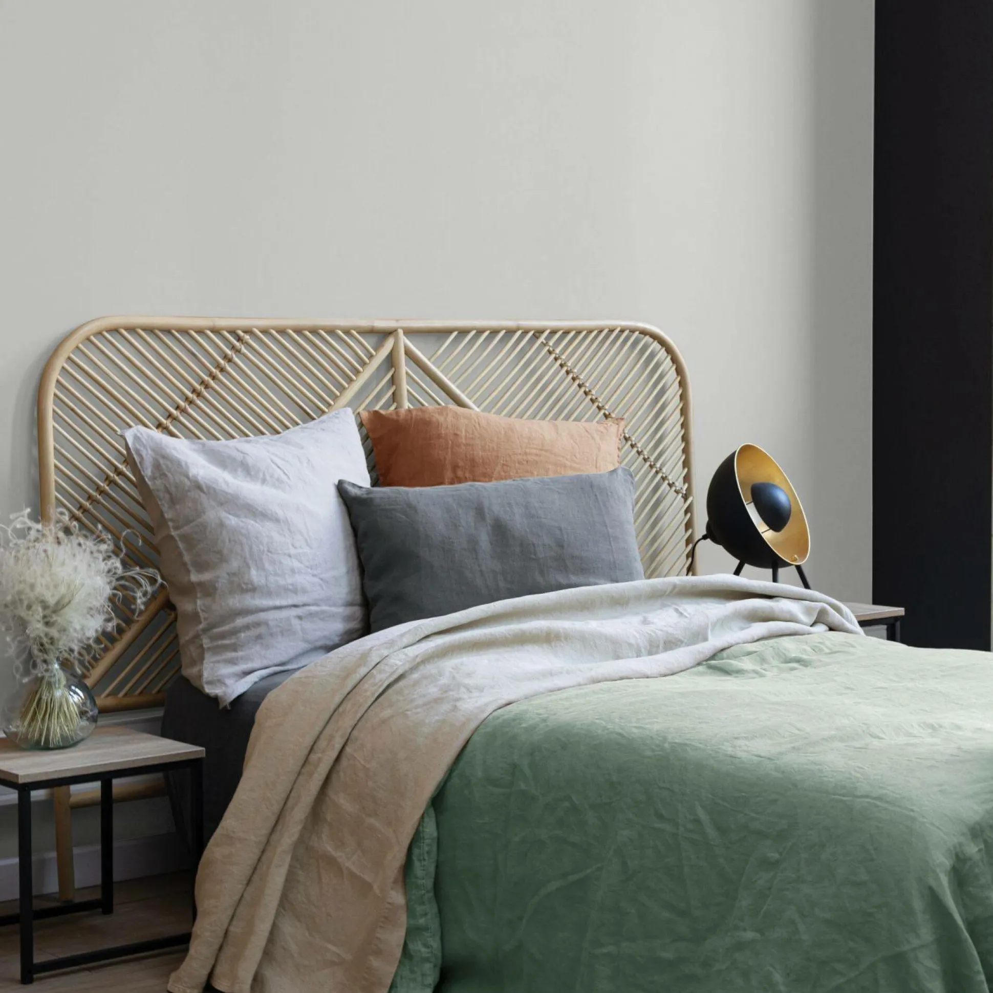 VIVARAISE Housse de couette chanvre Kala - Sauge - 260 x 240 cm