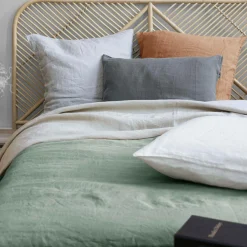 VIVARAISE Housse de couette chanvre Kala - Sauge - 240 x 220 cm