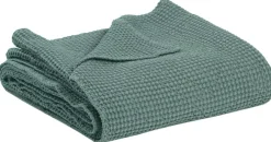 VIVARAISE Jeté de lit Maia - Vert de gris - 260 x 260 cm - Jeté de lit
