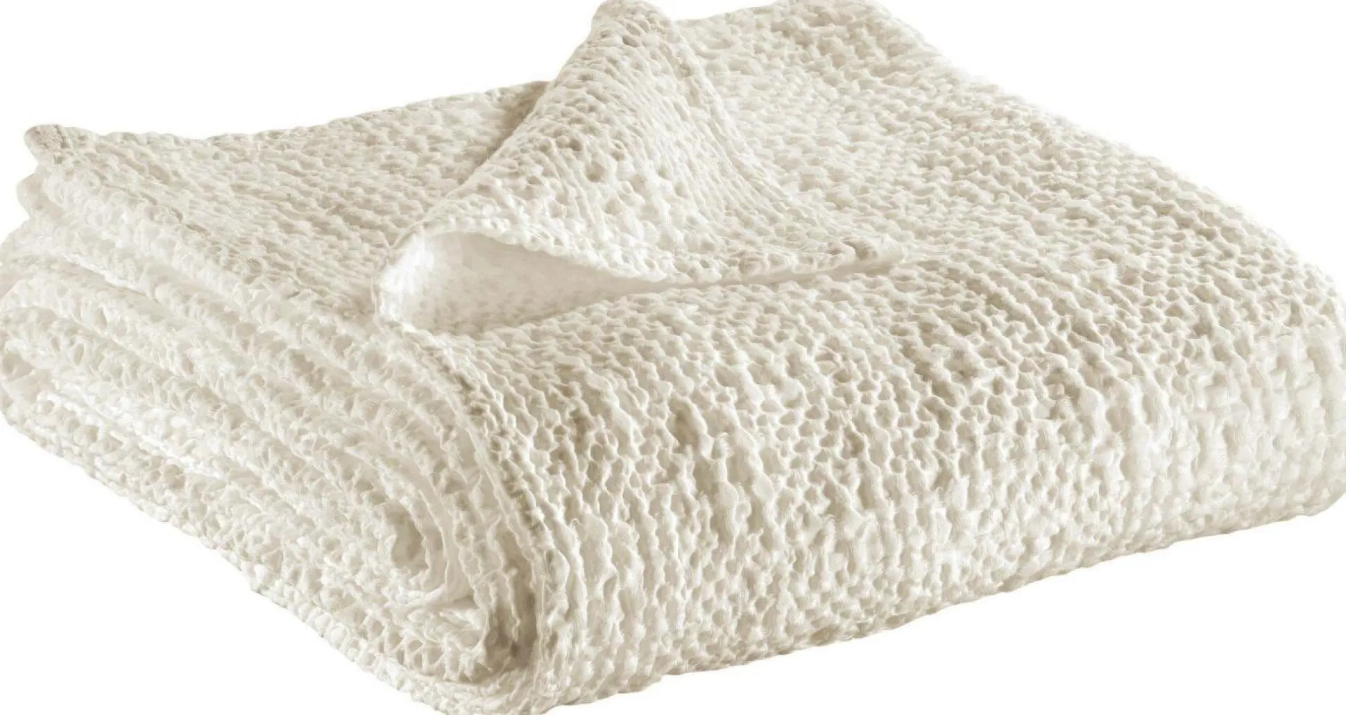 VIVARAISE Jeté de lit Tana - Craie - 180 x 260 cm - Jeté de lit