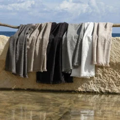 VIVARAISE Serviette invité Zoé - Carbone - Serviette invité 30 x 50 cm